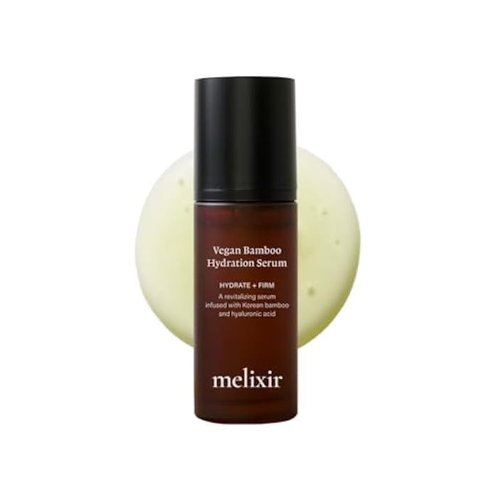 Melixir Vegan Bamboo Hydration Serum, Moisturizing Face Serum for Sensitive & Acne-Prone Skin, Hyaluronic Acid & Centella Asiatica, Improves Skin Texture & Wrinkles, Daily Korean Skincare (1.7 fl.oz.) - Image 1