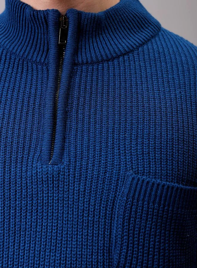 The Indian Garage Co Men Oversized Textured High Neck Sweater
