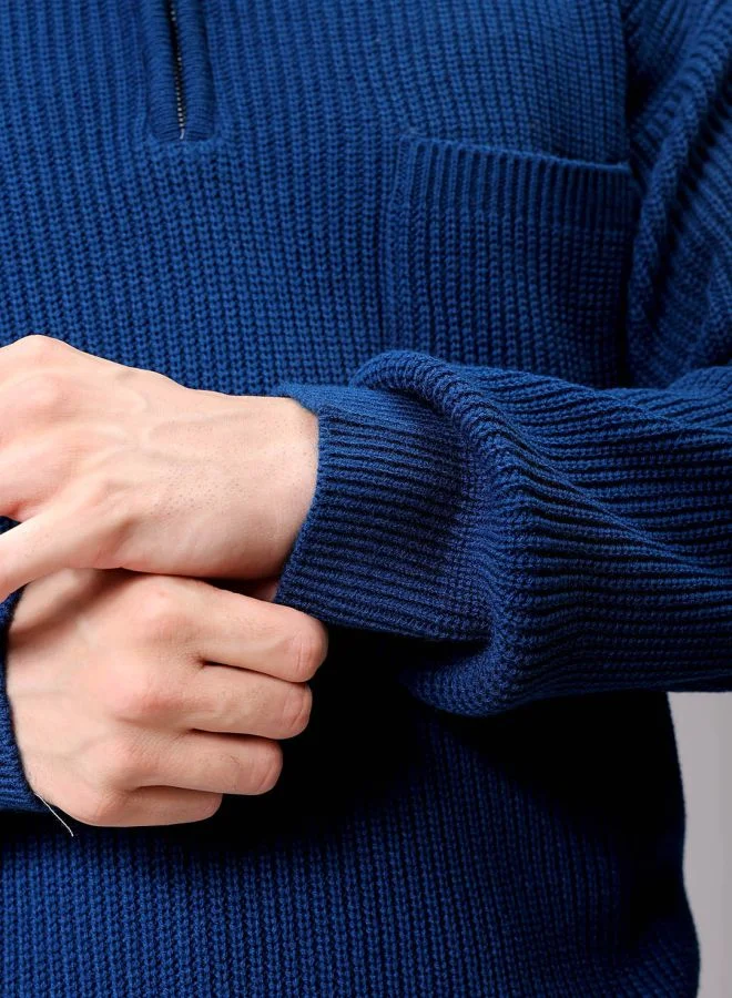 The Indian Garage Co Men Oversized Textured High Neck Sweater