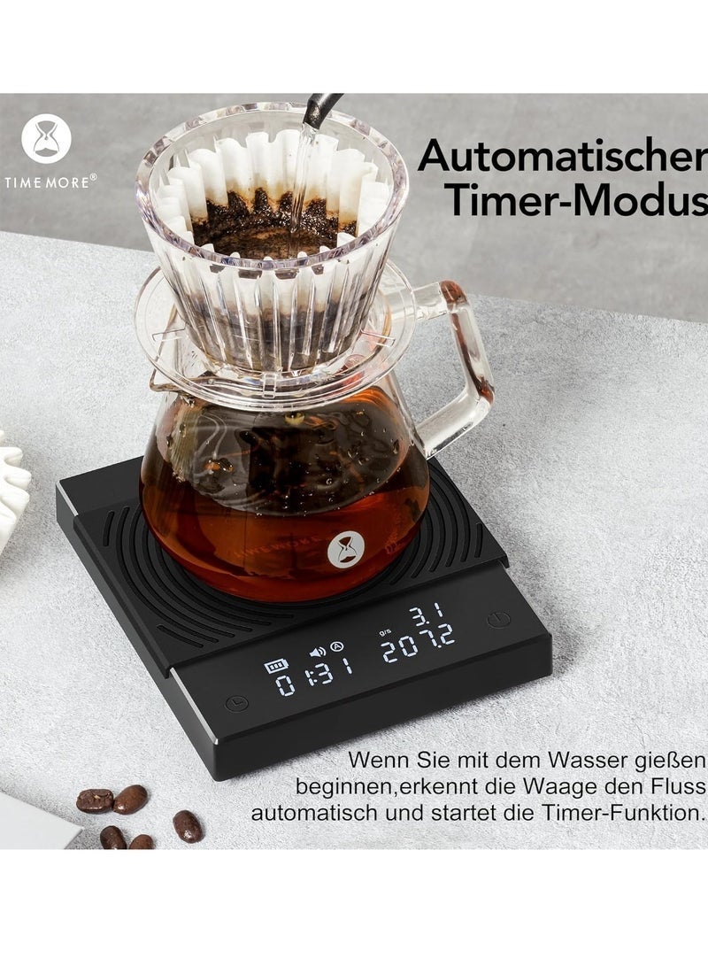 TIMEMORE Black Mirror Basic 2 Digital Espresso Coffee Scale Kitchen Scale with Auto Timing - Image 3