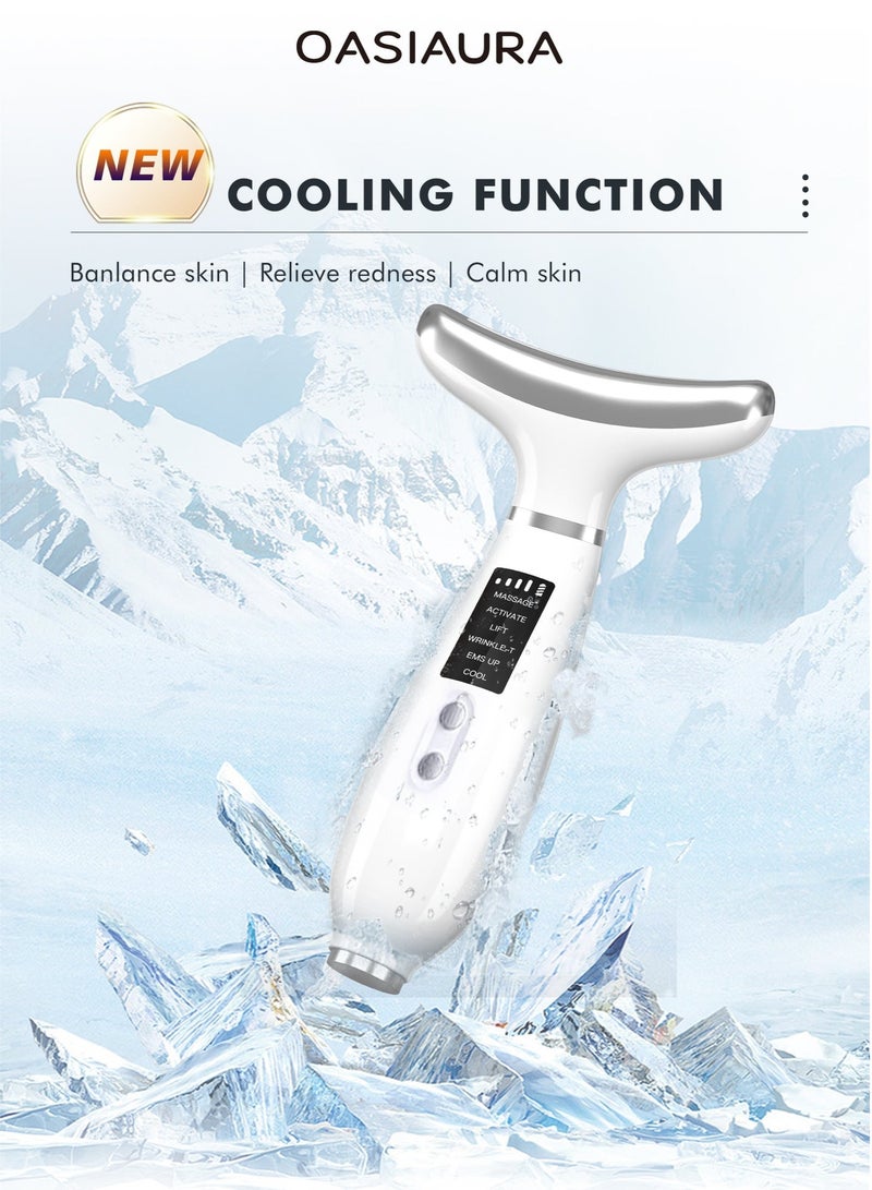 OASIAURA 6-in-1 Electric Neck & Face Massager Device with IPL & EMS, Hot & Cold Therapy Beauty Tool for Anti-Aging, Firming, Lifting, Double Chin Reduction & Face Sculpting - Image 2