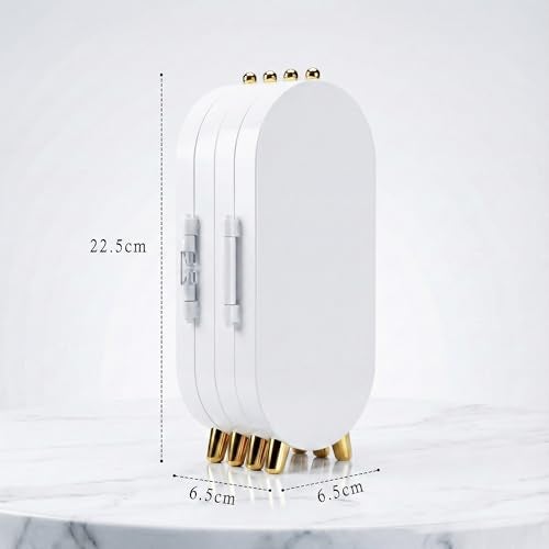 VERAT Rotating Earrings Stand Jewelry Display Organiser/Earrings organiser/Jewellery towers/jewellery stands/earring organizer Container for Home Wardrobe & Cupboard (White) - Image 2