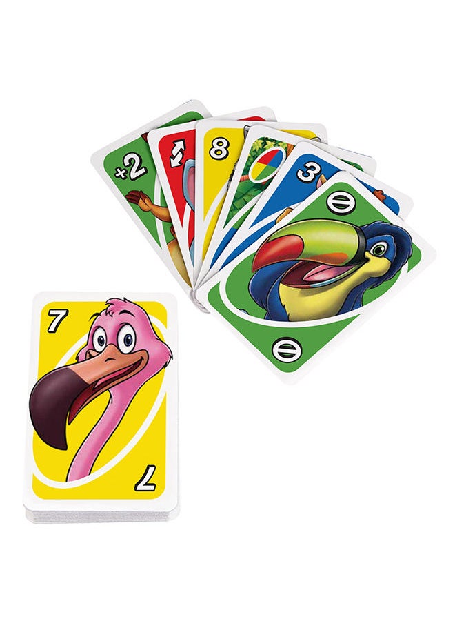 Mattel Games أونو جونيور الأصلي، لعبة بطاقات مبسطة مع حيوانات الحديقة، 3 مستويات من اللعب، مثالية للأطفال من عمر 3 سنوات فأكثر  - Image 5