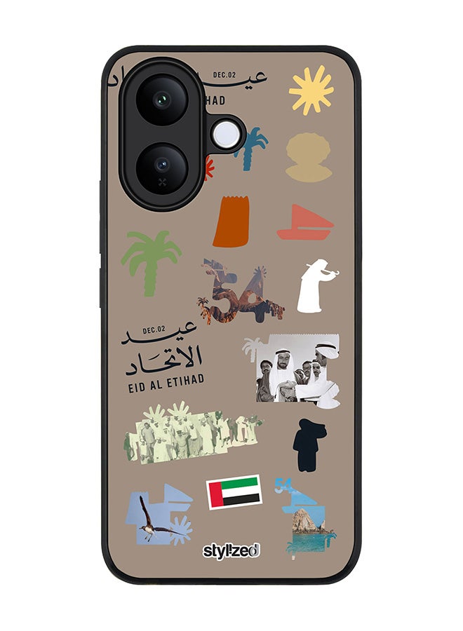 For vivo V60 Lite 5G / V60 Lite 4G Case,Slim fit Camera Protection, Shockproof Thin Phone cover  - Eid Al Etihad 54 National Day Warm Grey