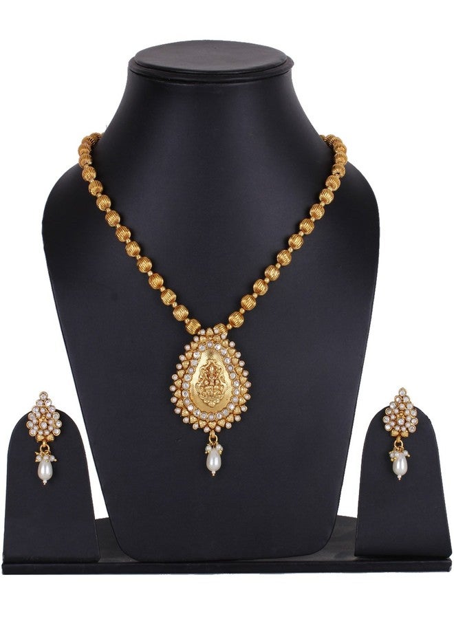 Shining Diva Gold Plated Traditional Temple Pendant Set For Women(Golden)(6587s) - Image 3