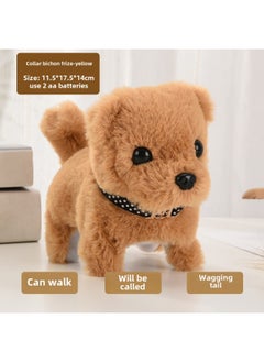 Generic Toy Dog Children Plush Electric Toy Walking Dog Electric Dog Stall Electronic Puppy Pet-Color:Collar Bichon [yellow]  - Image 1