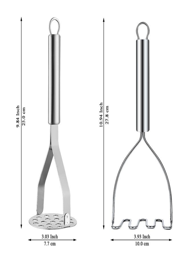 ReaNea Potato Masher Stainless Steel 2pcs, Mashed Potato Masher Kitchen Tool, Durable Mash Potatoes Masher Kitchen Utensils, Kitchen Gadgets Easy to Clean - Image 2