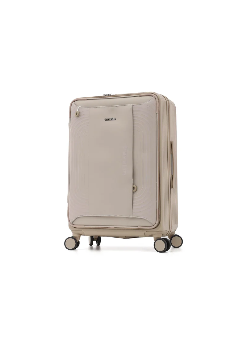 ترافلايت travelite hard shell luggage trolley bag 3-piece set,champagne (s-20",m-24",l-28")