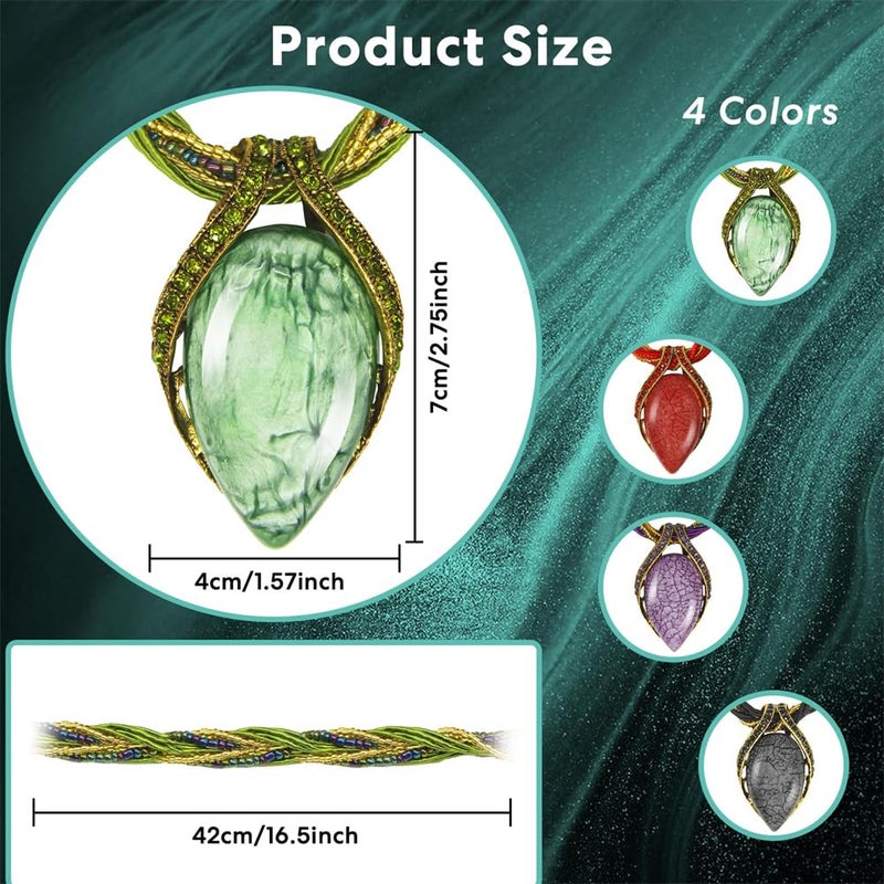 Luckam قلائد بوهيمية للنساء، 4 قطع مجوهرات عتيقة قلادة على شكل قطرة قلادة عصرية هدايا للمجوهرات للفتيات والأمهات والجدات والعمات - Image 2