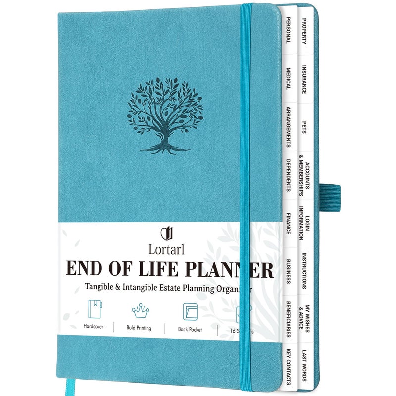 Lortarl End of Life Planner - Estate Planning Organizer for Final Arrangements with Large Print, Im Dead Now What Planner with Inner Pocket, Pen Loop, 8.5" x 6.4" - Image 1
