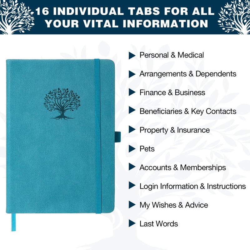 Lortarl End of Life Planner - Estate Planning Organizer for Final Arrangements with Large Print, Im Dead Now What Planner with Inner Pocket, Pen Loop, 8.5" x 6.4" - Image 4