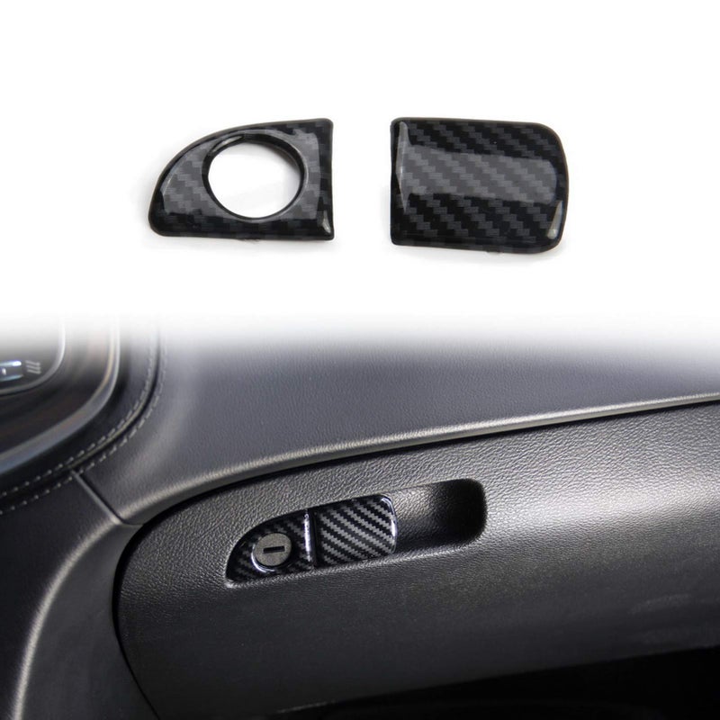 crosselec Carbon Fiber Glove Box Handle Switch Cover Trim for Dodge Charger 2011