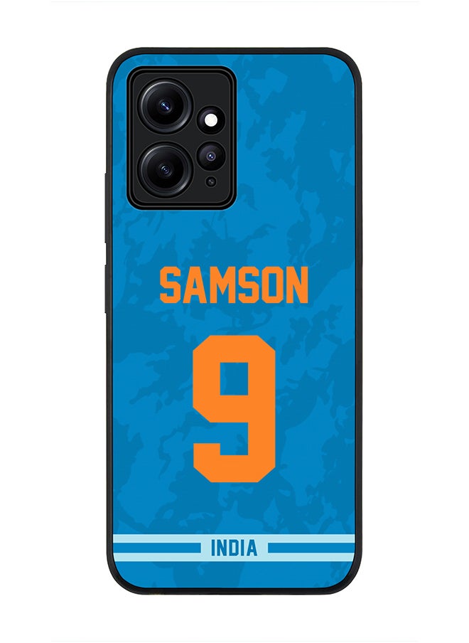 Stylizedd - Cover for Redmi Note 12 4G, Rugged Black Slim fit Soft Flexible Thin Protective Phone Cases - Player Name - Sanju Samson, Jersey Number- 9 - Image 1