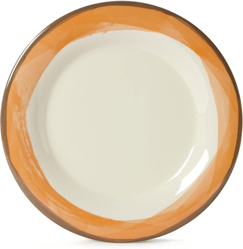 GET 105 IvoryOrange HeavyDuty Wide Rim Melamine Plastic Dinner Plate Set of 4 - Image 1