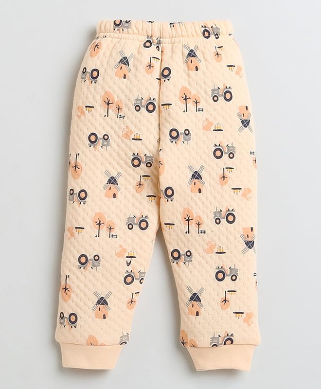 BUMZEE Light Orange Boys Full Sleeves Polyfill Winter Wear Set Age - 6-9 Months (Peb9817D-log) - Image 4
