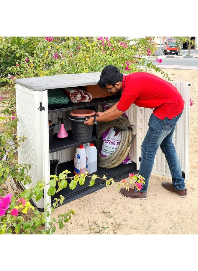 Cameltough - CamelTough Outdoor Storage Cabinet, Heavy Duty, 772 Litres, 5-Year Limited Warranty, Horizontal Shed (With shelves) - Image 1