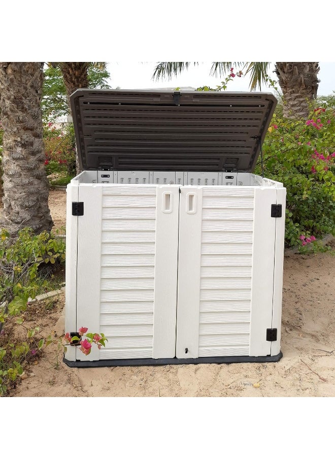 Cameltough - CamelTough Outdoor Storage Cabinet, Heavy Duty, 772 Litres, 5-Year Limited Warranty, Horizontal Shed (With shelves) - Image 1