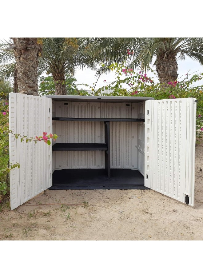 Cameltough - CamelTough Outdoor Storage Cabinet, Heavy Duty, 772 Litres, 5-Year Limited Warranty, Horizontal Shed (With shelves) - Image 1