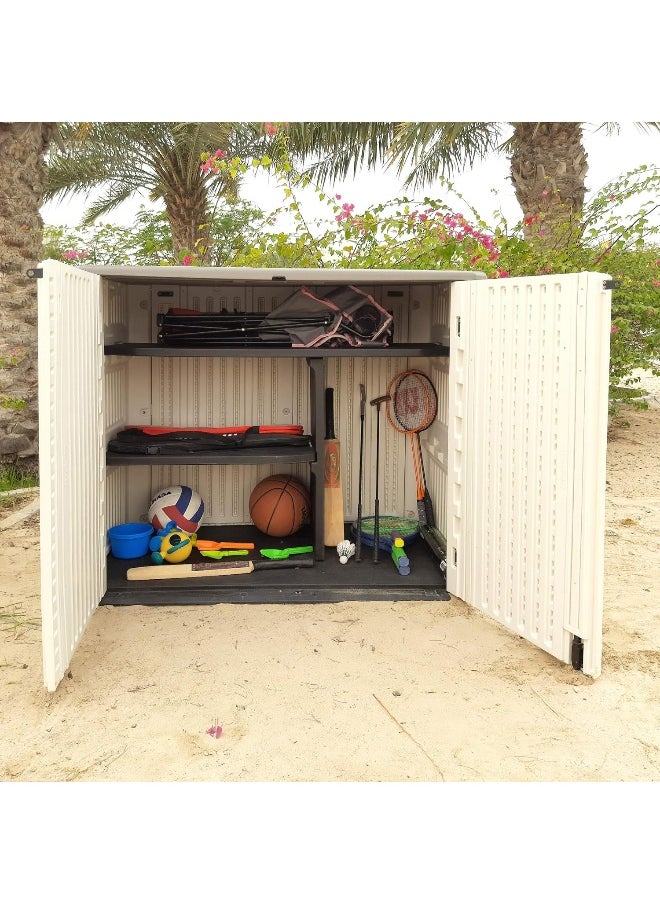 Cameltough - CamelTough Outdoor Storage Cabinet, Heavy Duty, 772 Litres, 5-Year Limited Warranty, Horizontal Shed (With shelves) - Image 1