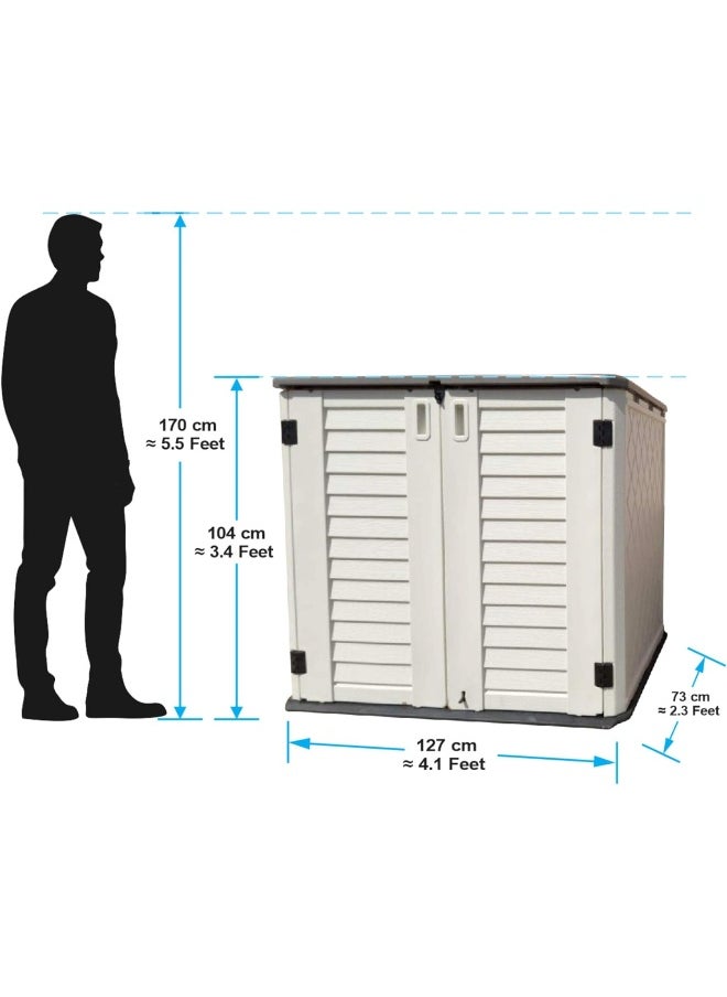 Cameltough - CamelTough Outdoor Storage Cabinet, Heavy Duty, 772 Litres, 5-Year Limited Warranty, Horizontal Shed (With shelves) - Image 1