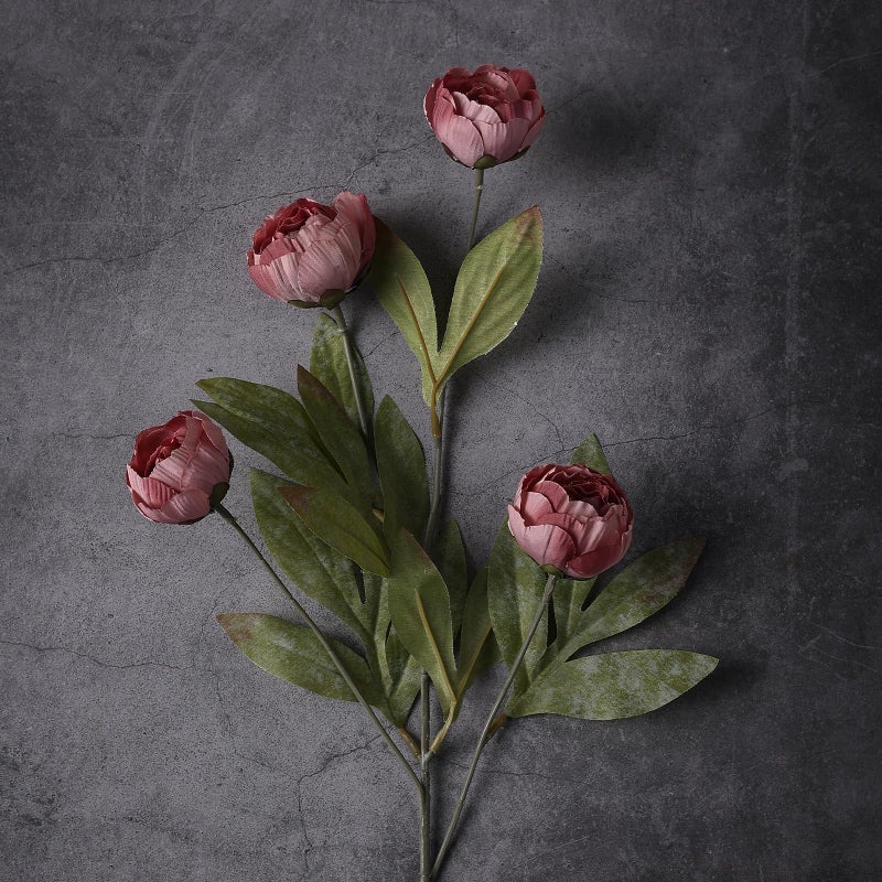 VIERENA 12 Pcs Faux Silk Peony Artificial Flowers for Vase -27", Bulk Fake Peonies Branches with Stems for DIY Bouquet Centerpieces Wedding Fillers Arrangements Shower Decorations (Warm Pink) - Image 2