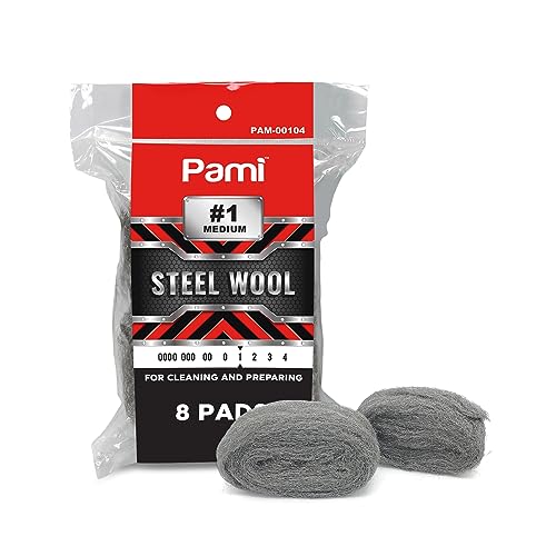 PAMI Pack of 8 Stainless Steel Fiber Sponge Scrubbers - Reusable Non-Scratch Steel Wool Pads (#0000 Oooo to #4) for Kitchen & Bathroom Cleaning - Image 1