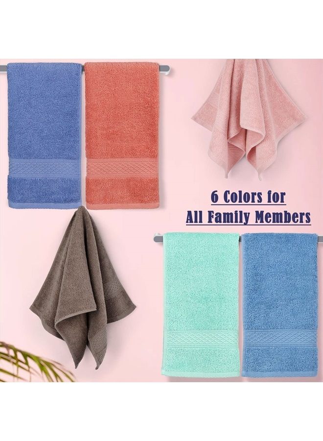 Cleanbear Cotton Hand Towel Set 6-Pack Ultra Soft Hand Towels with Assorted Colors (13 x 29 Inches) Lightweight and Quick Dry Bathroom Towels - Image 3