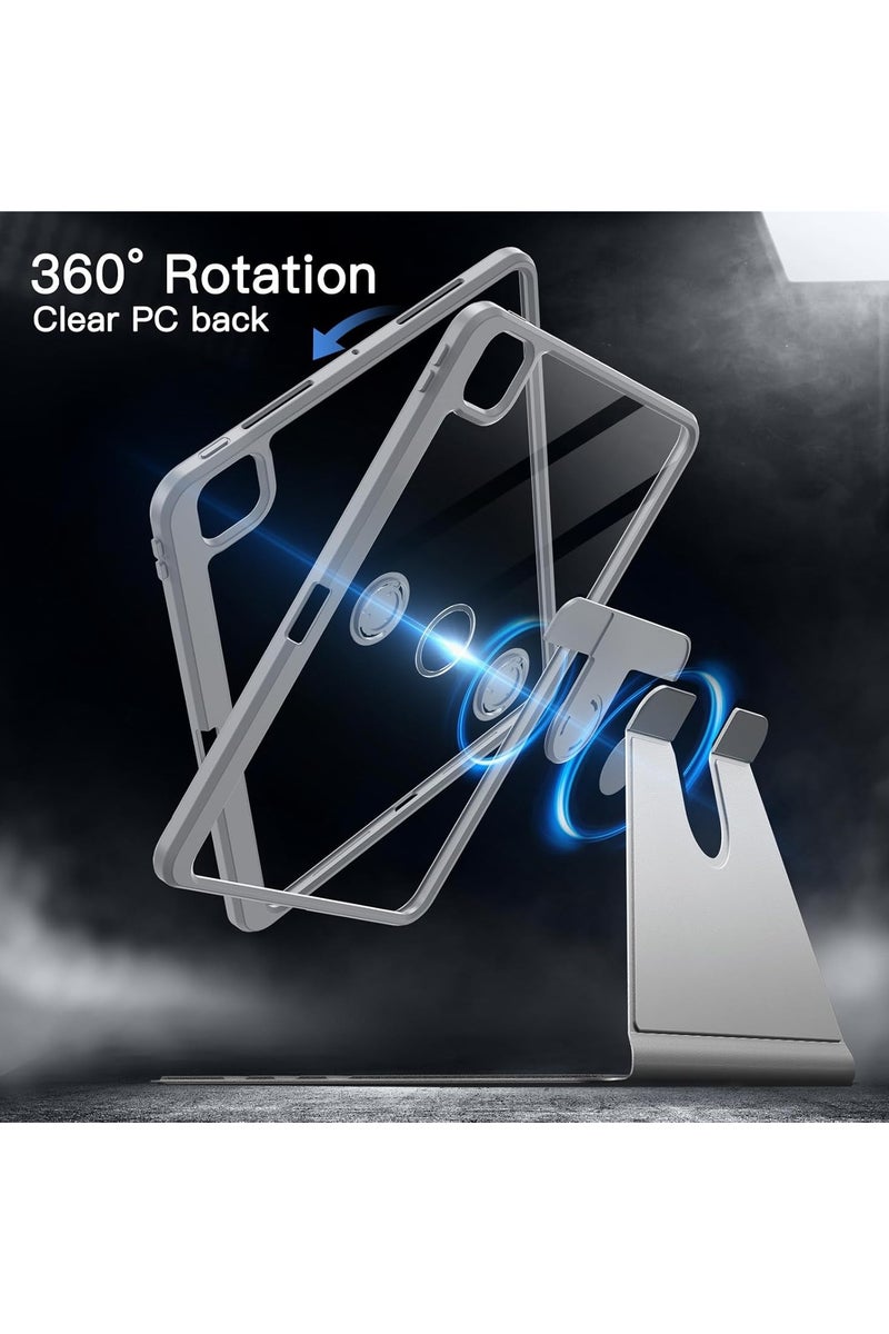 LEDIN Rotating Case for iPad Pro 13-Inch M4 (2024) with Pencil Holder,360 Degree Rotation Protective Stand Slim Cover Clear Back, Auto Wake/Sleep (iPad Pro 13) - Image 3