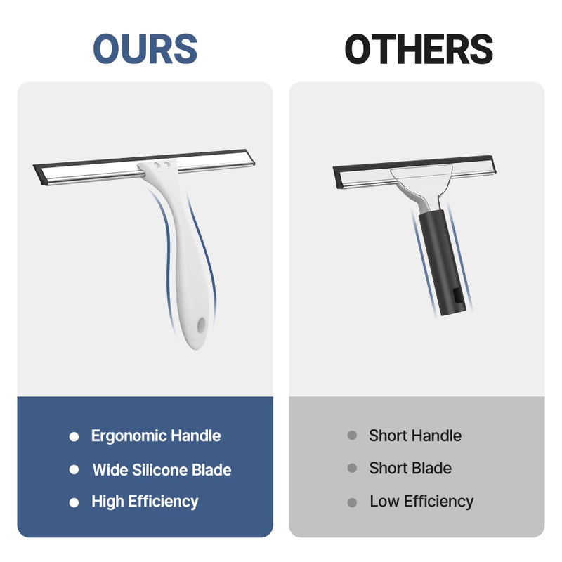 AmazerBath Squeegee for Shower Glass Doors - All-Purpose Squeegee with Hook for Windows, Mirrors, Tiles and Car Glass, 10 Inches - Image 3