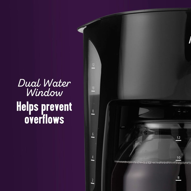 Mr. coffee صانعة القهوة السوداء من مستر كوفي، 12 كوب، مع إيقاف تلقائي وكاراف زجاجي، مثالية للاستخدام في المنزل والمكتب - Image 3