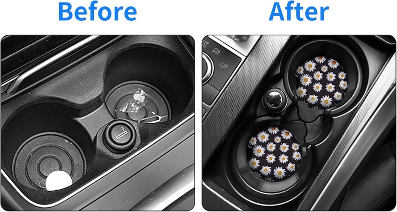 Tifanso Daisy Print Car Coasters - 2 Pack - Image 4