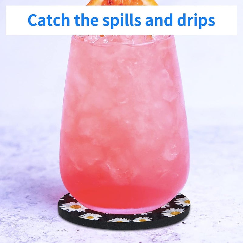 Tifanso Daisy Print Car Coasters - 2 Pack - Image 5