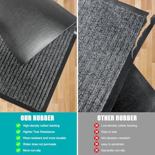 Azadx 2'x4' Indoor Outdoor Door Mat Heavy Duty Front Door Mat Ultra Absorbent Muddy Dirt Resist Welcome Door Mats Non-Slip Backing Entrance Mat for Home Commercial Outdoor Entrance Floor Mat - Image 3