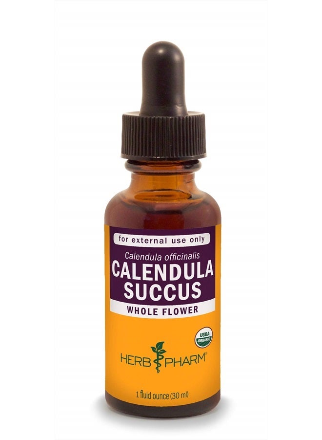 HERB PHARM Certified Organic Calendula Succus Liquid Topical Extract for Minor Pain Support - 1 Ounce - Image 1