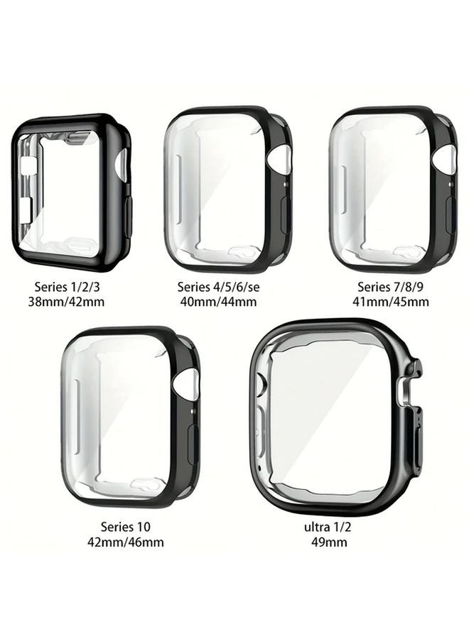 غطاء Apple Watch مقاس 41 مم باللون الأسود - حماية كاملة 360 درجة للهيكل - غطاء مقاوم للانزلاق والصدمات - Image 3