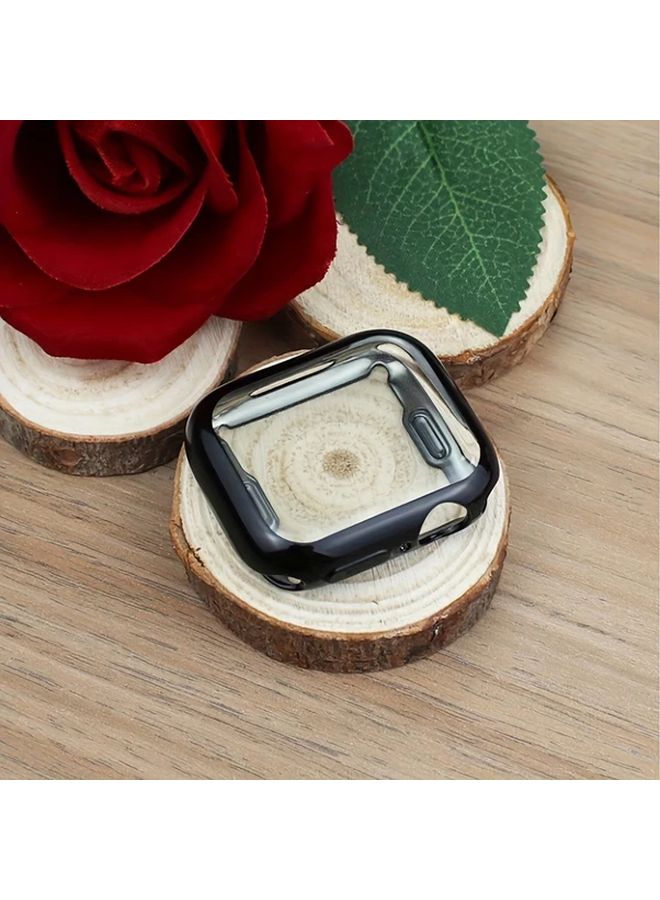 غطاء Apple Watch مقاس 41 مم باللون الأسود - حماية كاملة 360 درجة للهيكل - غطاء مقاوم للانزلاق والصدمات - Image 1