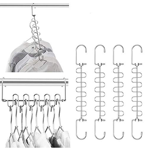 Meetu Closet Organizer 95 Inch Cloth Hanger Magic Space Saving Hangers for Wardrobe Organization Pack of 6 - Image 1