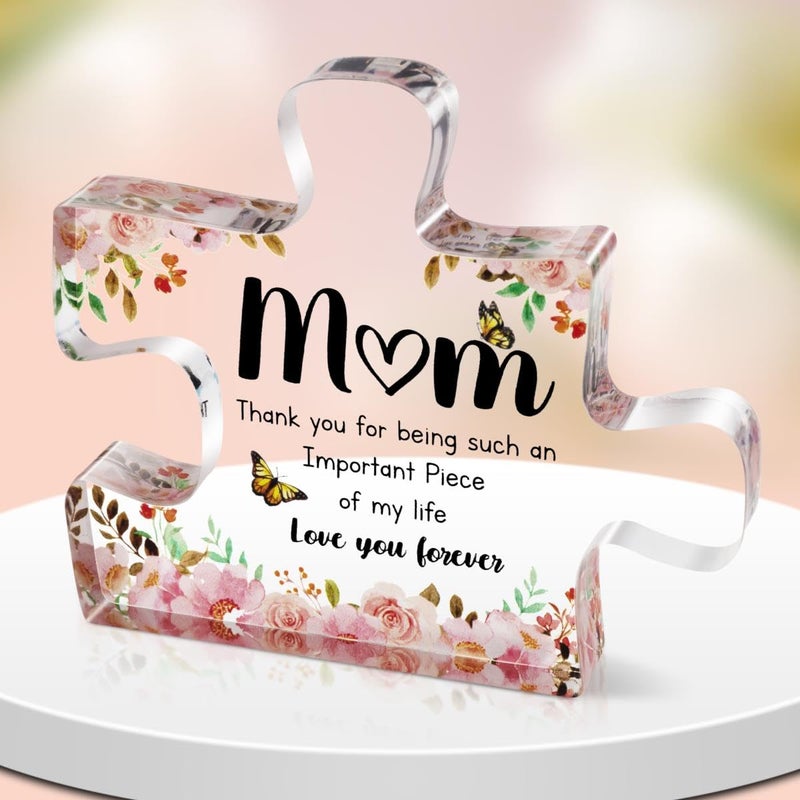 BOBIPRO Gifts for Mom, from Daughter Son, Mom Birthday Gifts - Decorative Acrylic Block Puzzle,Valentines Day, Christmas,Unique Presents for Mom - Image 1