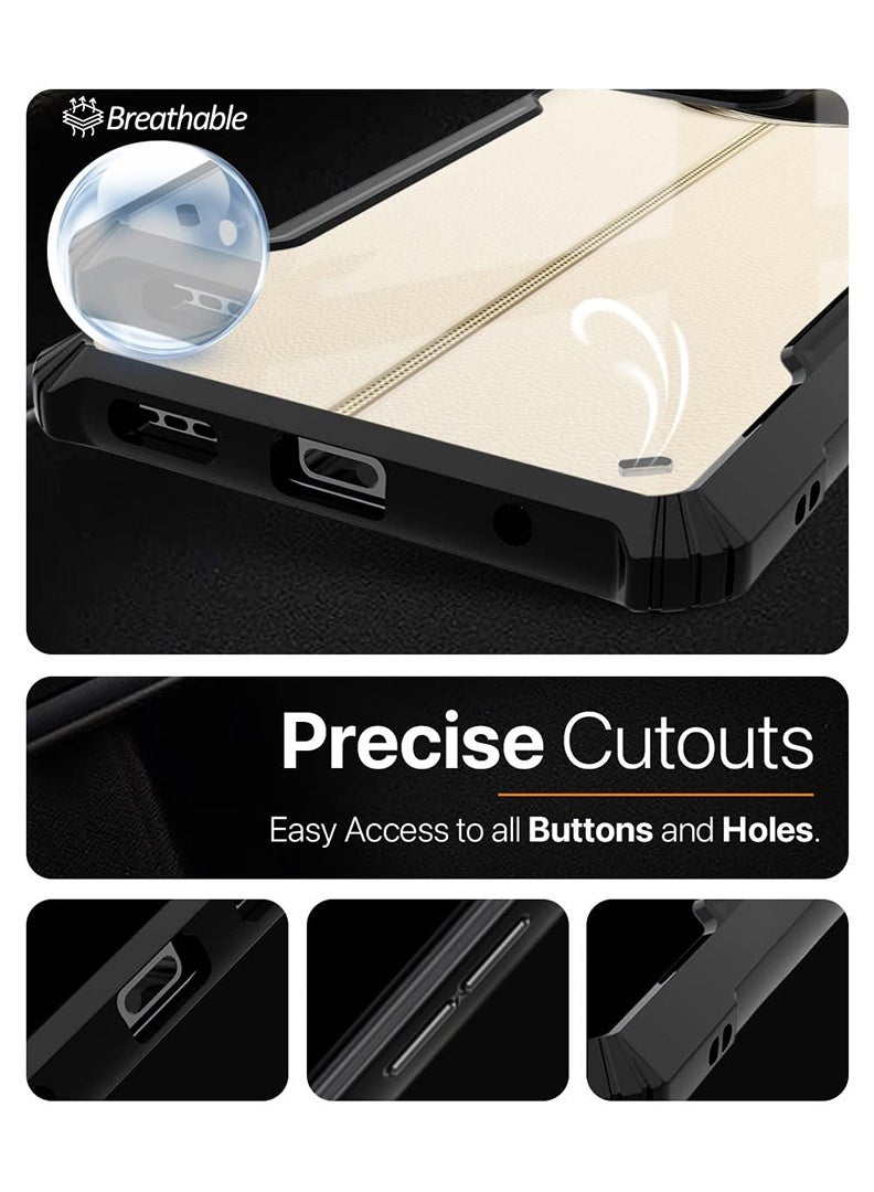 رفع القضية حافظة لهاتف Realme 13 حافظة خلفية تكتيكية شفافة مع حماية 360 درجة، غطاء هاتف واقٍ مقاوم للصدمات، ظهر صلب مضاد للخدش من البولي كربونات (شفاف) - Image 4