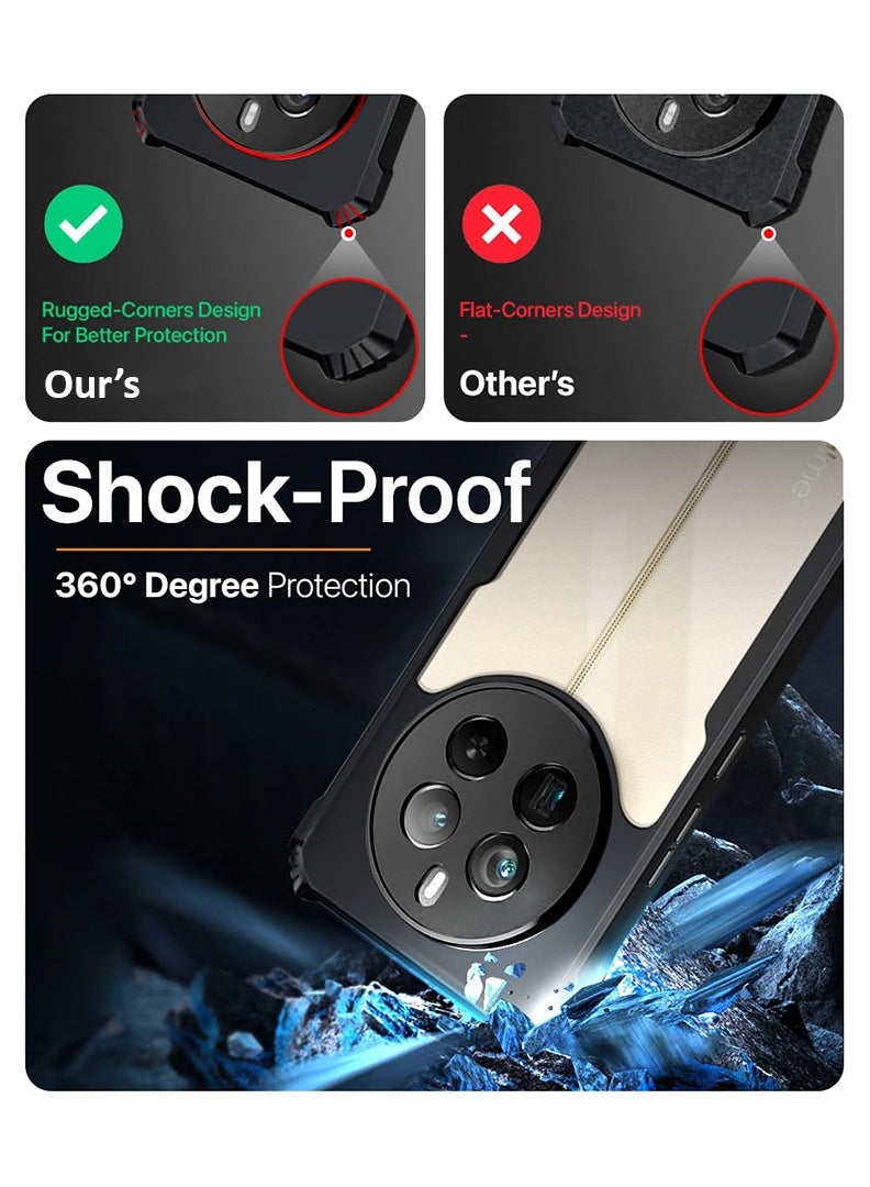 رفع القضية حافظة لهاتف Realme 13 حافظة خلفية تكتيكية شفافة مع حماية 360 درجة، غطاء هاتف واقٍ مقاوم للصدمات، ظهر صلب مضاد للخدش من البولي كربونات (شفاف) - Image 2