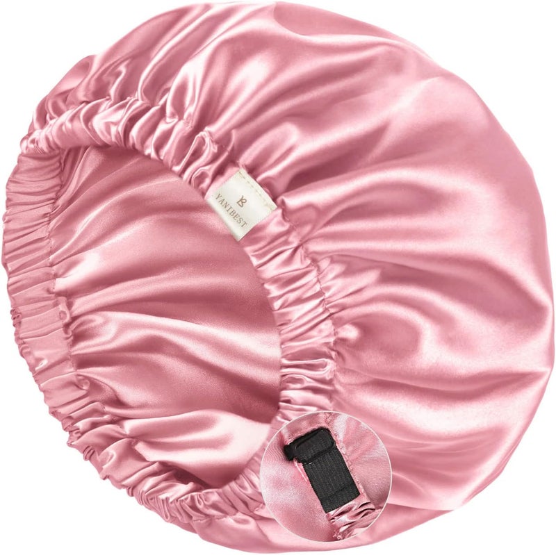 YANIBEST Silk Bonnet Satin Bonnet for Sleeping Women and Men, Adjustable Double Layer Hair Bonnet for Curly Braids Hair