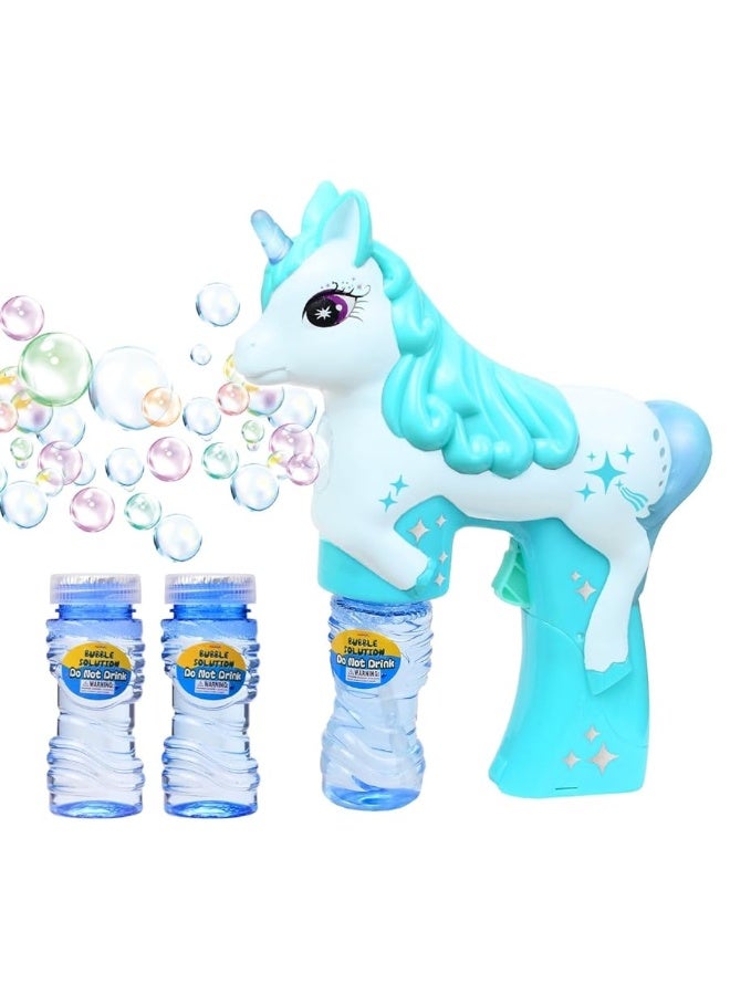 Haktoys Haktoys Unicorn Bubble Guns 2Pack Set  Includes 4 Bubbles Refill Solutions  6 Batteries  Perfect Outdoor Bubble Maker Toy for Kids Boys  Girls  Ideal for Birthday Gifts and Toddler Play - Image 2