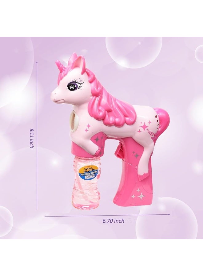 Haktoys Haktoys Unicorn Bubble Guns 2Pack Set  Includes 4 Bubbles Refill Solutions  6 Batteries  Perfect Outdoor Bubble Maker Toy for Kids Boys  Girls  Ideal for Birthday Gifts and Toddler Play - Image 4