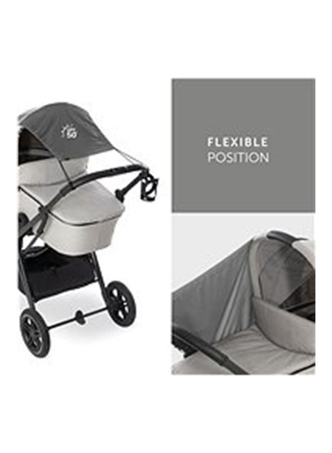 Hauck Universal Sun Sail – UPF 50+ Sunshade for Prams, Buggies & Strollers - Adjustable Baby Sun Cover with Roll-Up Design, Compact & Washable (Grey) - Image 3