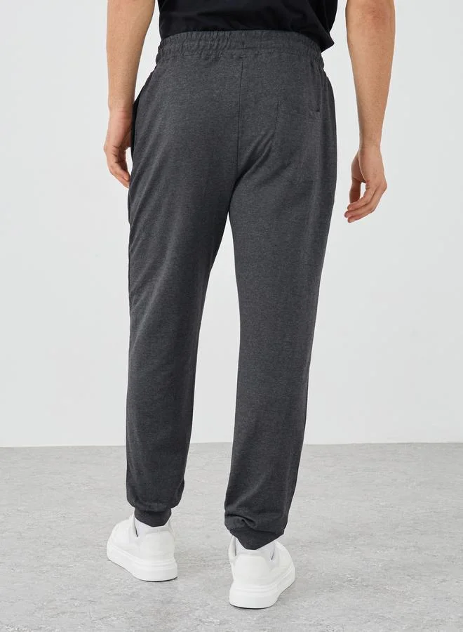 Styli Styli Slim Fit Rib Cuffed Joggers with Drawstring