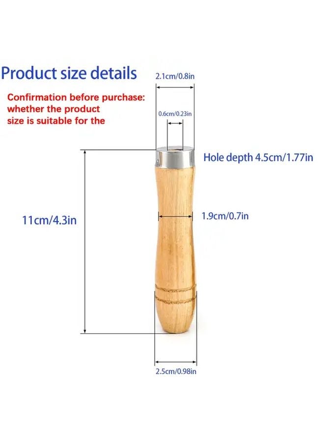 4pcs Wooden File Handles With Metal Collars Ergonomic Grip For 4 To 7 Inch Tools - Image 3