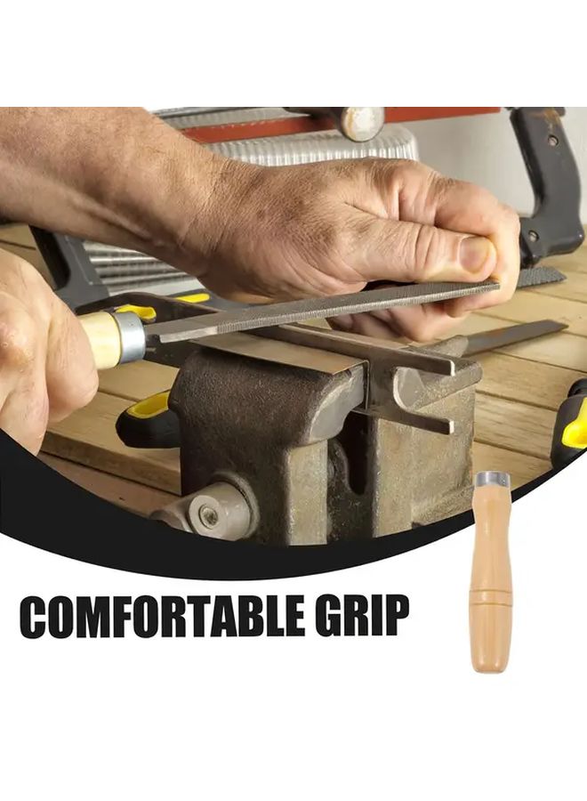 4pcs Wooden File Handles With Metal Collars Ergonomic Grip For 4 To 7 Inch Tools - Image 4