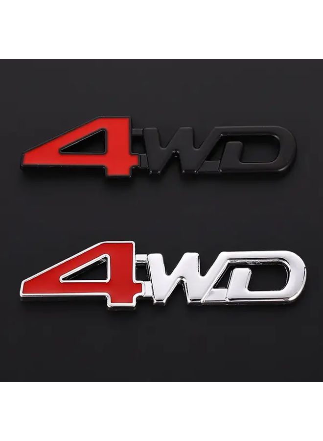 شارة ملصقة ثلاثية الأبعاد معدنية فضي اللون 4WD 4X4 للسيارات الدفع الرباعي والمركبات الوعرة - Image 1