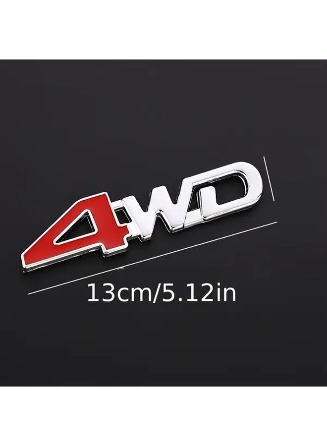 شارة ملصقة ثلاثية الأبعاد معدنية فضي اللون 4WD 4X4 للسيارات الدفع الرباعي والمركبات الوعرة - Image 4