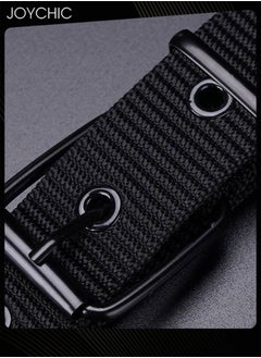 Joychic Men Nylon Durable Adjustable Versatile Jeans Belt with Metal Buckle Black  - Image 3